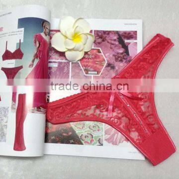 Stock Underwear Women Summer Style Sey Lingerie Diamond Flower Print Lace Thong Panties G String Panties Thongs Underwear Knicke photo-2