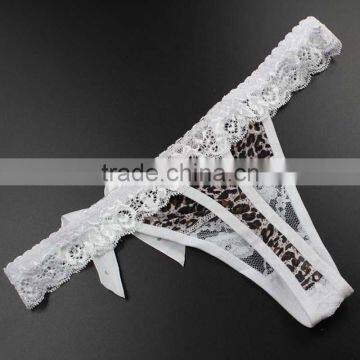 Stock Hot Sale White Bowknot Lace Leopard Cute Underwear Women Sey Panties String Women Thongs and g Strings Female Briefs G-str photo-4