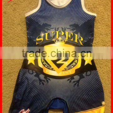 Cheap Custom Superman Wrestling Singlets for Men/women photo-3