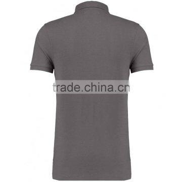 MGOO Fast Production Grey Plain Basic T Shirts Mens Solid Plain Polo Ribbed Neck photo-3