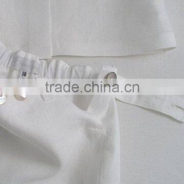 Old European Frocks Designs Baby Clothes Plain White Linen/Cotton Blend Baby Boys Boutique Clothing Set photo-2