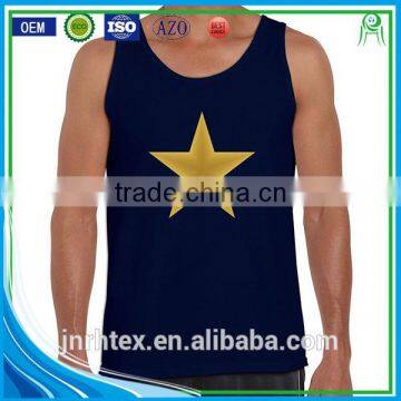 Custom Printing Cotton Spandex Sleeveless Sports A-shirt photo-3