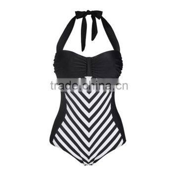 White and Black Tight Swimsuit Women photo-2