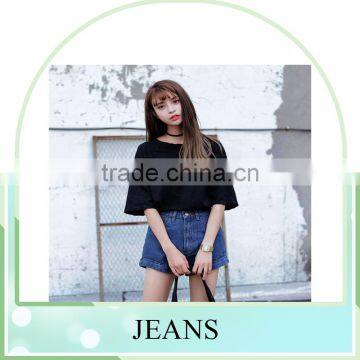 2016 latest new design fashion short jeans for women