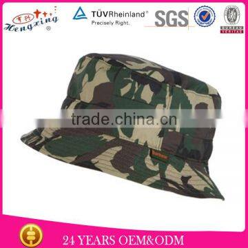 Woven Label 100% Cotton Canvas Digital Print Waterproof Custom Camo Bucket Hat