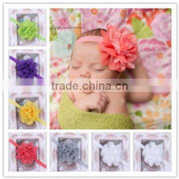 2014 New Style Fashion Chiffon Headband hairband Baby Girl flowers headbands With Elastic Kids' hair accessories Baby Headwear