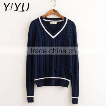 Popular Girl V-neck School Uniform Knit Pullover for High School Students photo-5