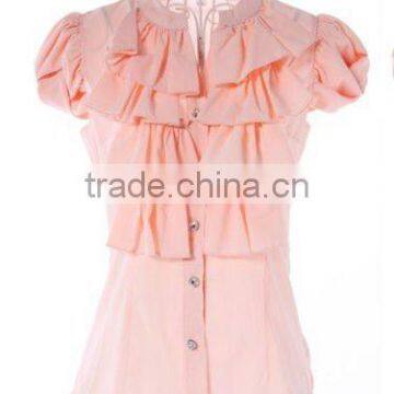 2013 Fashion Korean pink shirts /short sleeve summer tops and blouses