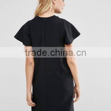 China Wholesale Ruffle Sleelve Jersey Fabric Shift Dress for Maternity