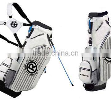 Golf PU luxury golf stand bag full embroidery