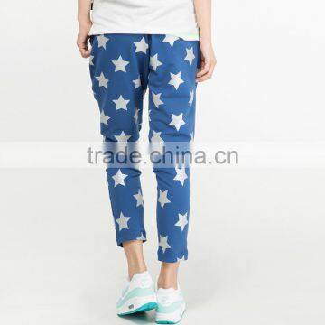 Most Fashionable Bright Gold Star Knitted Trousers Custom High Quality Cotton Casual Sport Pants in Guangzhou photo-5