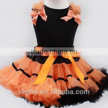 Children Clothes,black Cotton t Shirt With Pettiskirts, Tutus photo-2