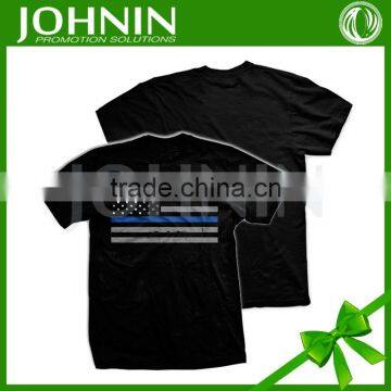 New Fashion 100% Cotton Your Own Design Cheap Blue Line Flag T-shirt