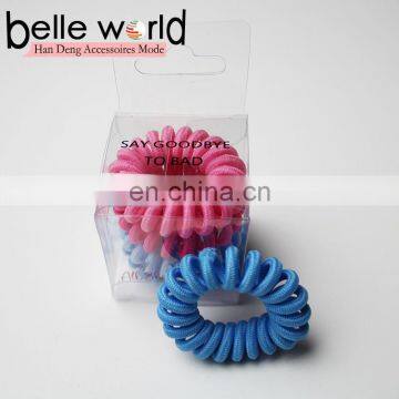 Hot sale PVC box packing fabric telephone wire hair band candy color telephone wire hair ties