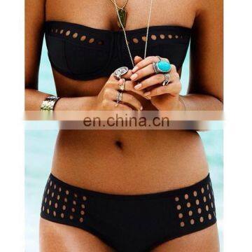 whole sale black/ blue sample hollow summer bikini women bikini dresses