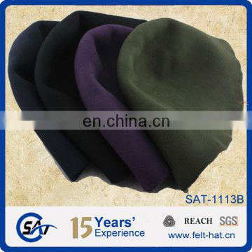 Custom color 100% wool felt hood, cone capeline