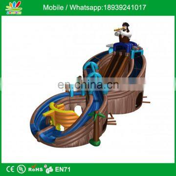 Shipwreck Inflatable Figure 8 water slide with Pool