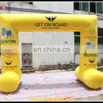 Attractive Colorful inflatable race entrance arch,yellow finish line archway,cheap inflatable gates for sale