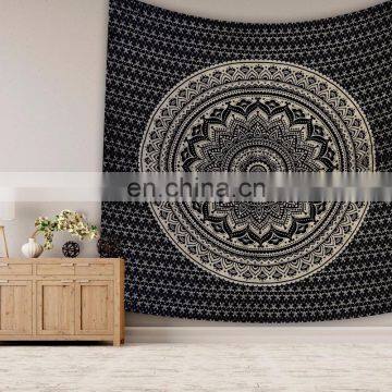 California Wall Hanging Indian Handmade Ombre Mandala Tapestry Bedspread Home Decorative Wall Hanging Gold Bedsheet