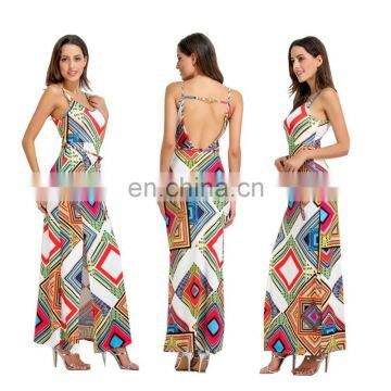 2017 new design long maxi dress digital pattern tradition print sexy dashiki dress for africa women