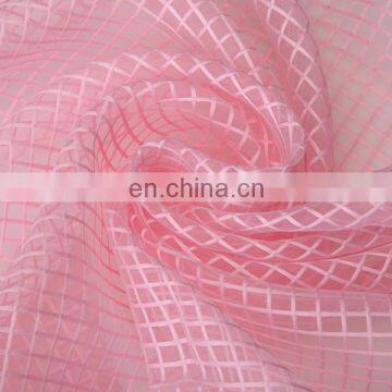 2015 best selling lovely line grid organza can be used as table clothes