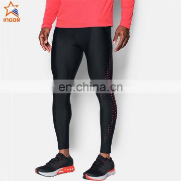 workout nylon black elastic fitness winter sublimated cycling sport gym running compression tights men