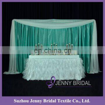 TC012M organza cheap fabric table cloths rectangular marriage decoration table skirt