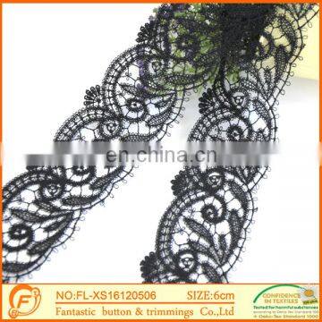 Flower Black lace For Garment Fabric Lace Trim Manufacturer