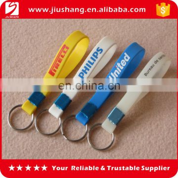 high quality custom logo embossed silicone key rings for sale