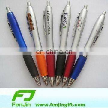 Rubber touch plastic ball pen wtih printed logo