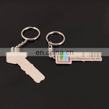 Custom Logo Key Shaped Metal Keychain photo-3