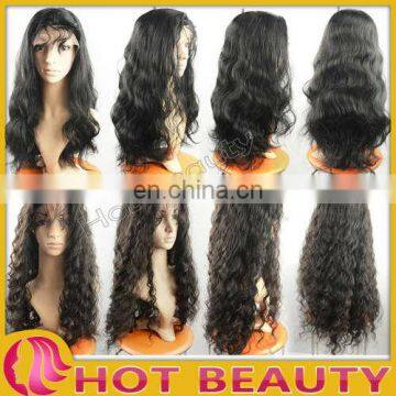 human hair wavy front lace wigs for black women