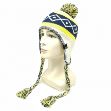 Hat Supplier Custom Earflap Cap Winter Ear Flap Beanie Hat With Two Strings