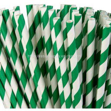100/250/500 Red green Striped Chevron Paper Straws Disposable Event Party Supply