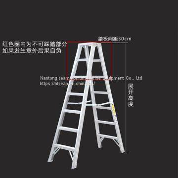 High grade aluminum alloy work bench LFD115AL small double side ladder with gold anchor