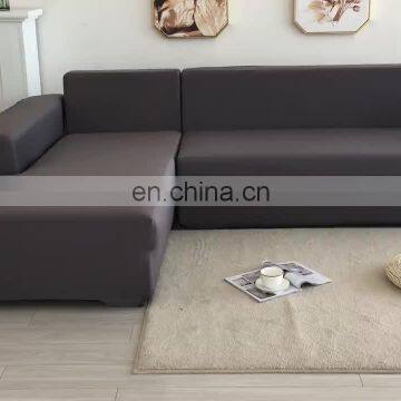 i@home home decor quality knitted plain full stretch sectional l shaped sofa cover slipcover protect