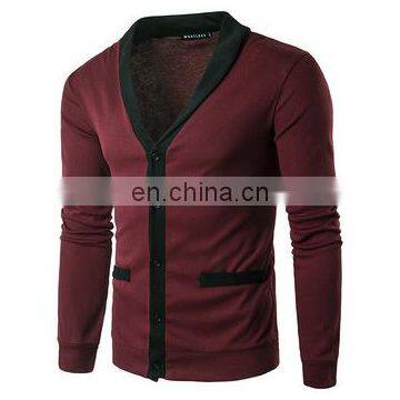 Custom Plain Varsity Longline Neckband Cardigan Knit For Men Fashion Acrylic Sweater photo-2