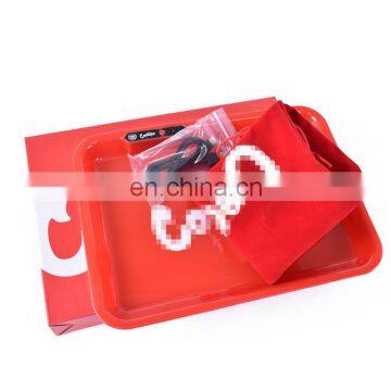 HQP-XJ07 HongQiang NEW LED Wholesale Cheap Cigarette Rolling Tray Portable Metal Tinplate Automatic Luminous Tray photo-3