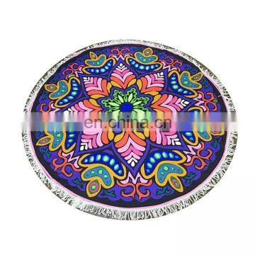 New Arrival Multi Pattern Color Digital Printed Custom Circle Microfiber Towels Turkish Round Beach Towel With Tassels photo-2