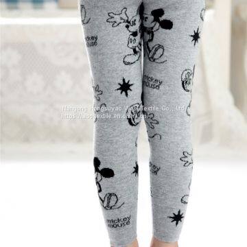 Hot Sale Girls Boys Cotton Mickey Print Jacquard Children's Knitted Leggings