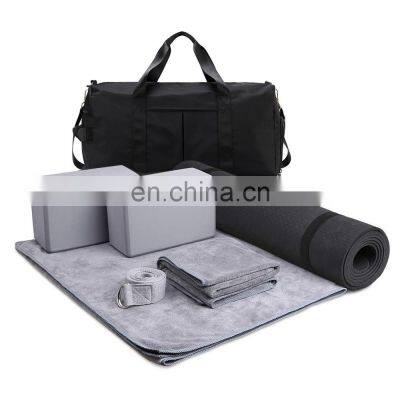 Yoga Mat 2 Yoga Blocks Strap Mat Hand Towel Carrying Bag Set Fitness Exercise Kit Equipment