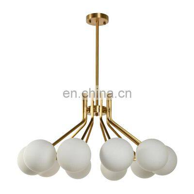 Nordic Design Moonshadow Living Room Pendant Modern Industrial Glass Ball Chandelier