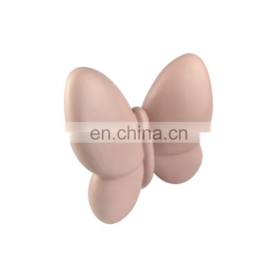 3d pink ceramic butterfly figurines set wall interior home decor