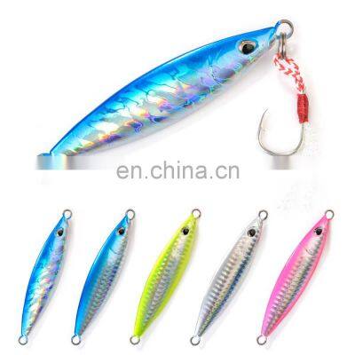 80/100/150g  Luminous Long Cast Box Packaging Jig Hook Metal Quick Sinking Fish  Fishing Lure Jig