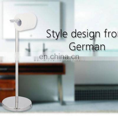 Rust-proof Stainless Steel Standing Rolling Toilet Paper Holder photo-2