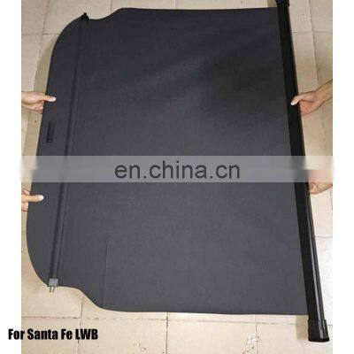 Black Trunk Shade Rear Cargo Cover Security for Santa Fe LWB 2013 - 2016