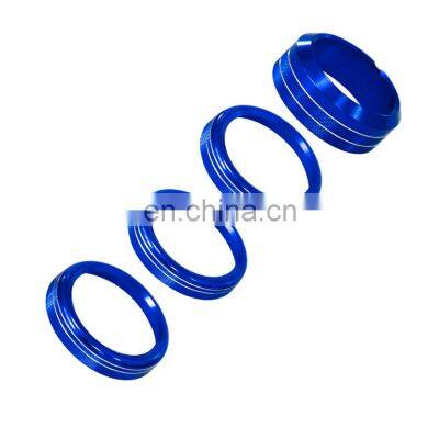 Aluminum Blue Interior Audio Air Condition Button Cover Decoration Headlight Switch Ring Trim for Jeep Wrangler JL 18+