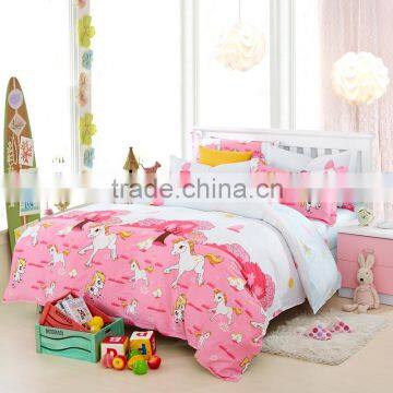 Good quality cartoon horse print best bedding sets China 4pcs life comfort sheet set