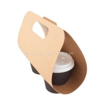 Custom Print Disposable 2 or 4 Pack Durable Drink paper coffee cup carrier