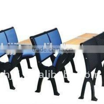 double connected classroom school student desk and chair TC-903C-V with coshion